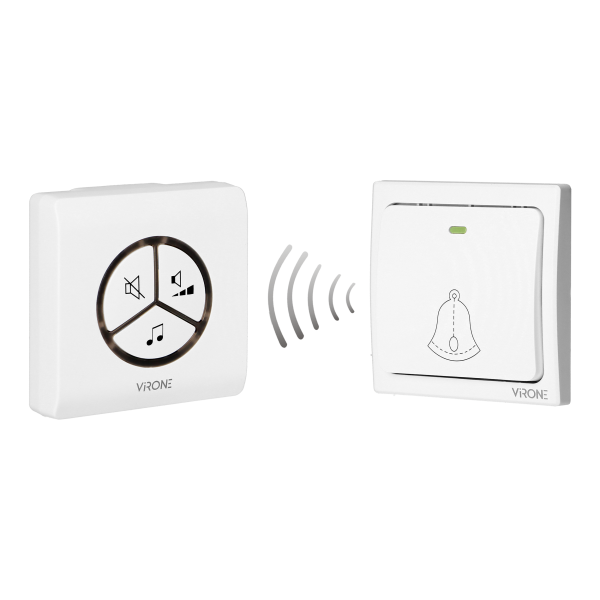 WAYO AC wireless doorbell, 230V with battery-less button, learning system, 25 ringtones, 80m WAYO AC wireless doorbell, 230V with battery-less button, learning system, 25 ringtones, 80m